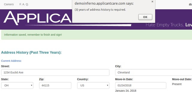 Company Validation Requirements