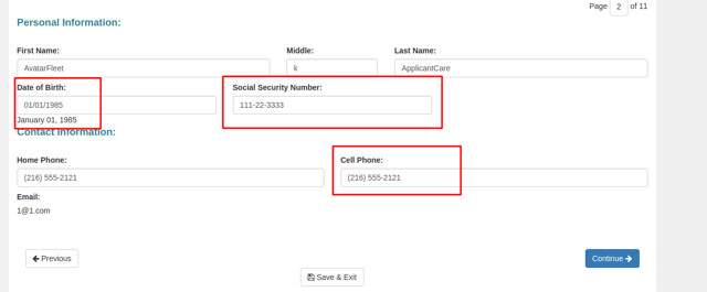 Phone Numbers, dates and social security number styling