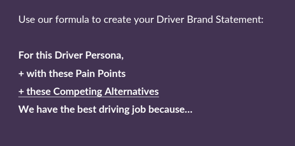 Driver Brand Statement Formula