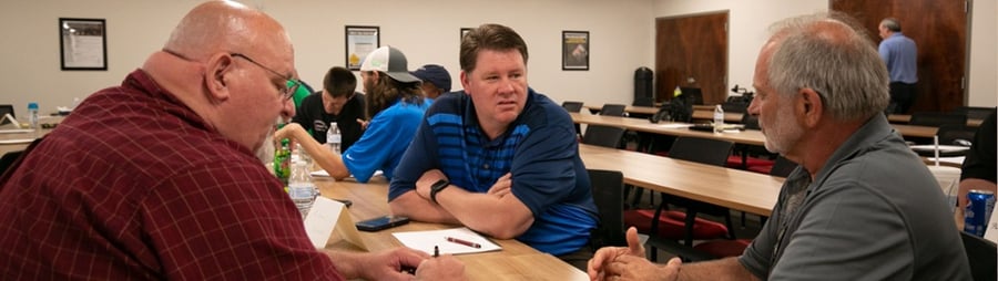 3 gentle men attending a professional driver training program 