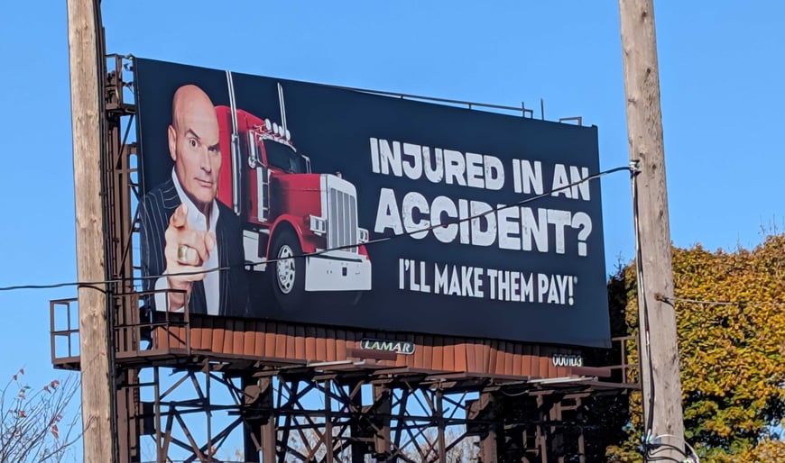 Injured in an accident billboard