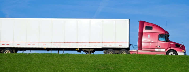 side view of a semi truck