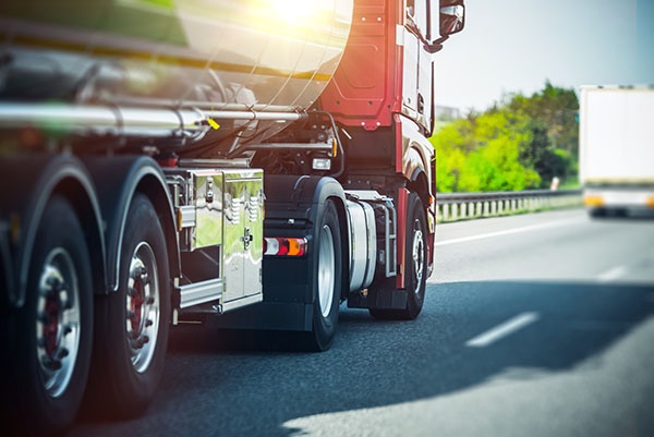 Semi Truck on the Highway. Semi Truck Heavy Duty Transportation