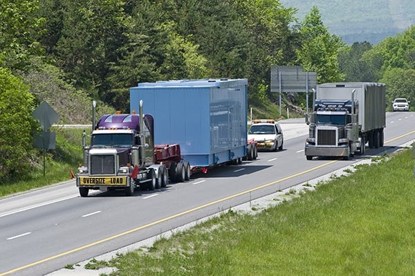 Oversized Load In Traffic On Interstate Highway