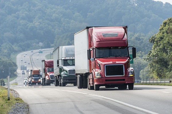 Semi-Trucks On The Highway