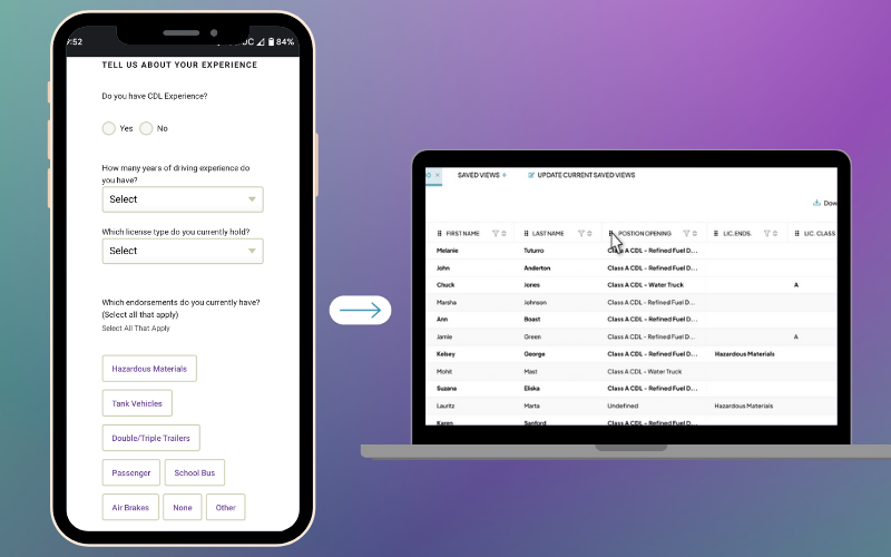 Browse ScreenCandidate Landing Page Images