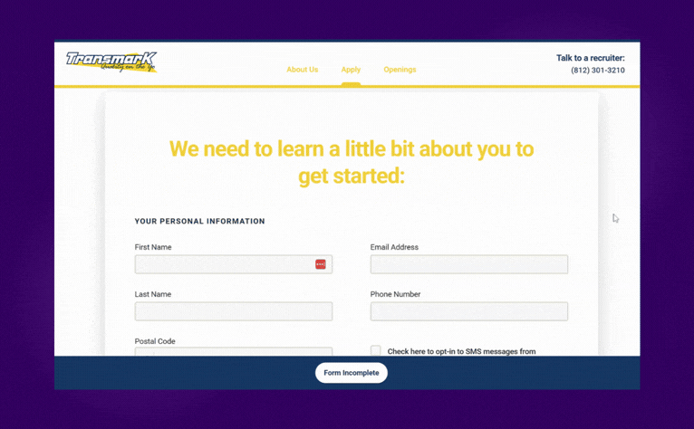 Candidate Landing Page Position-Specific Applications