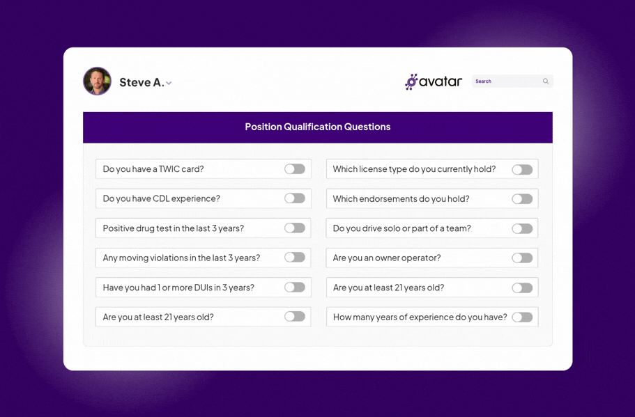 Qualification Questions Role Specific Questions