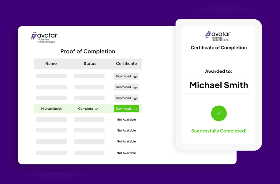 Training Marketplace Driver Progress & Reporting